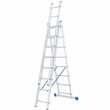 Лестница трехсекционная алюминиевая 3 х 9 ступеней